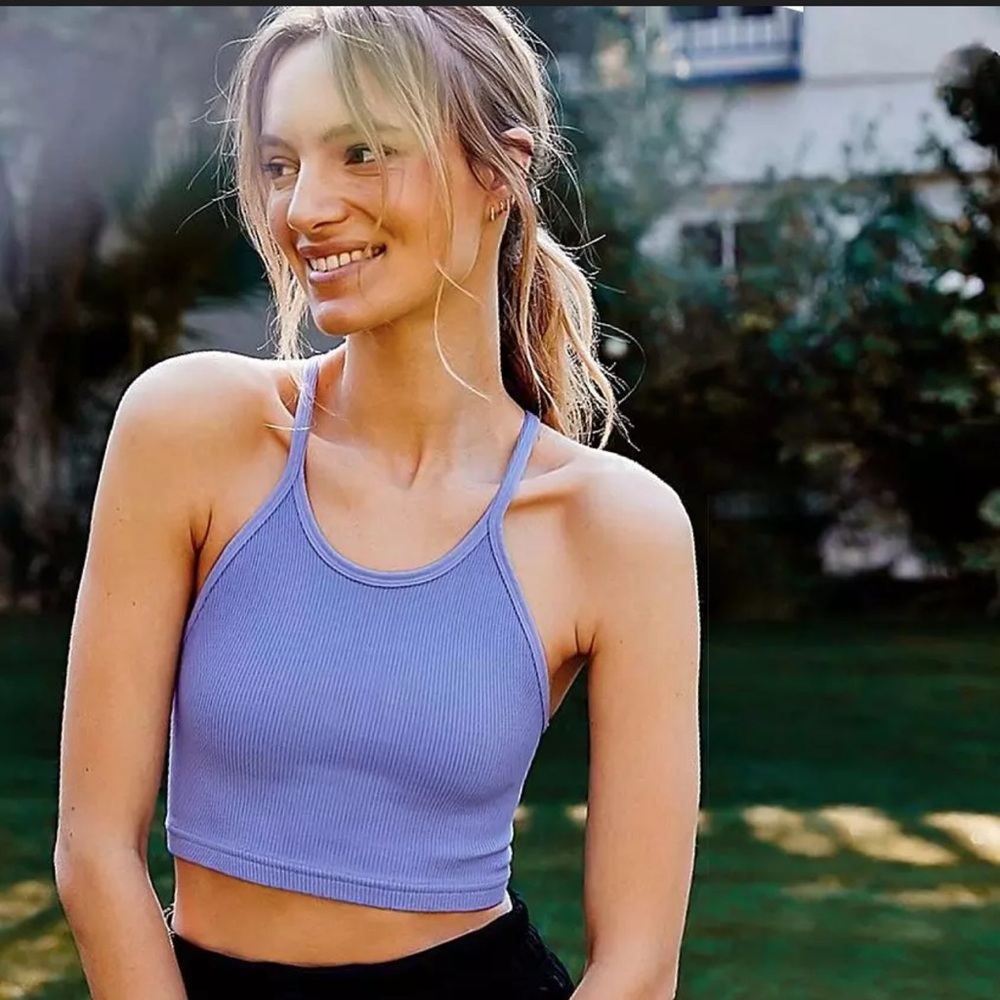 GUC Free People Ribbed Lavender Cropped Brami Tank